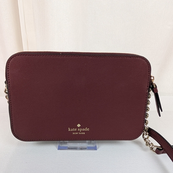 Kate Spade Floral Bulldog Pup Cherrywood Zip Crossbody Novelty Retired NWOT - Picture 11 of 13